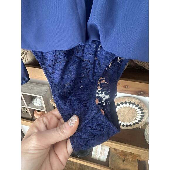 NWT We Are HAH Size Small Navy Long Sleeve Bodysuit - Picture 6 of 7